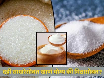 Curd with sugar vs curd with salt which combination is better for health | दह्यात मीठ टाकून खाणं योग्य की साखर?, जाणून घ्या कशाने मिळतो जास्त फायदा!