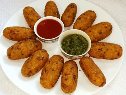 Delicious red 'Khamang cutlet' with green chutney and red sauce | Tasty Katta: हिरवी चटणी अन् लाल सॉस यांच्या गराड्यात छान लालचुटूक 'खमंग कटलेट'