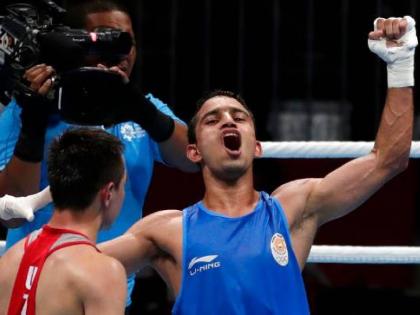 Commonwealth Games 2022: A farmer's son made history!, India's Amit Panghal won the gold in men's 51kg categary | Commonwealth Games 2022 : शेतकऱ्याच्या पोरानं घडविला इतिहास!, भारताच्या अमित पांघलने जिंकले सुवर्ण