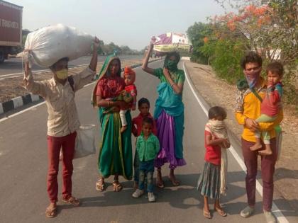 Workers' pipeline continues due to home cravings! | घराच्या ओढीने मजुरांची पायपीट सुरुच!