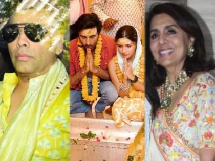Ranbir Kapoor Alia Bhatt Wedding Neetu Kapoor karan johar Gets Emotional During Mehendi Wedding | Ranbir-Alia Wedding: रणबीर व आलिया आजच घेणार लग्नाच्या आणाभाका; नीतू कपूर, करण जोहर झालेत भावुक