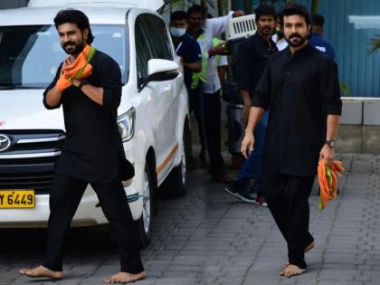 Why Rrr Star Ram Charan Walked Barefoot At Mumbai Private Airport Ayyappa Deeksha | रामचरण अख्खी मुंबई अनवाणी पायानं फिरला.., समोर आलं त्यामागील खास कारण