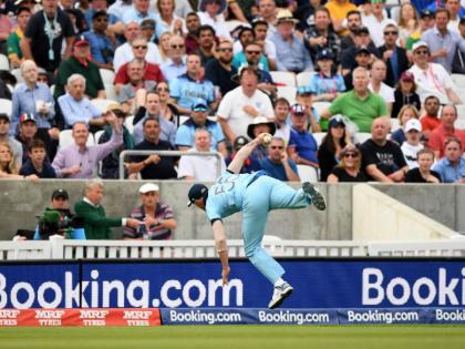 ICC World Cup 2019: Ben Stokes... Superman, See this Catch | ICC World Cup 2019 : बेन स्टोक्स ठरला सुपरमॅन, पाहा हा अफलातून झेल