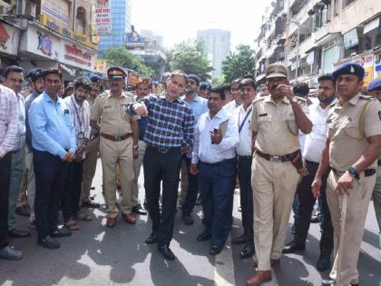 Inspection of Dadar hawker operation by Commissioner; | दादर फेरीवाला कारवाईची आयुक्तांकडून पाहणी; अनधिकृत फेरीवाल्यांवर काही दिवसांपासून कारवाई सुरु झाली