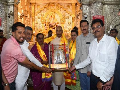 Former President Ram Nath Kovind in Pune for Devdarshan Dagdusheth Dattamaharaj Sri Mahalakshmi had darshan | माजी राष्ट्रपती रामनाथ कोविंद देवदर्शनासाठी पुण्यात; दगडूशेठ, दत्तमहाराज, श्री महालक्ष्मीचे घेतले दर्शन