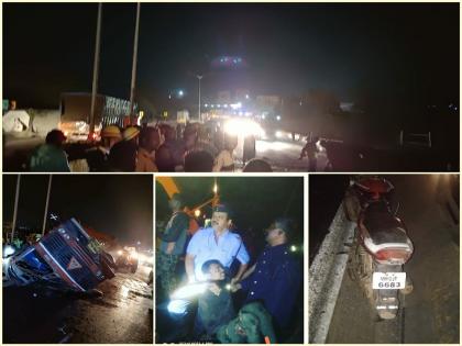 Fatal trailer accident on Dari Bridge; Jump from the bridge when you see the helper's fire | दरी पुलावर ट्रेलरचा भीषण अपघात; मदतीसाठी आलेल्या व्यक्तीची आग पाहून पुलावरून उडी