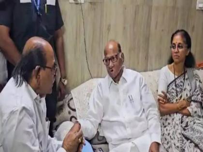 Baramati Lok Sabha Election 2024 Sharad Pawar Met Premsukh Kataria from Daund | Baramati Lok Sabha Election 2024 : सुप्रिया सुळेंसाठी शरद पवारांची मोर्चेबांधणी सुरू; दौंडमधील प्रेमसुख कटारिया यांची घेतली भेट