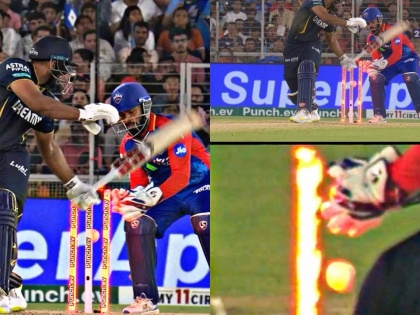 IPL 2024, Gujarat Titans vs Delhi Capitals Marathi Live : Did the glove hit the wicket or was it because of the ball that the bails fell off? check rishabh pant stumping, Video  | अम्पायरची चूक की रिषभ पंतची चलाखी? शाहरुखच्या विकेटने नव्या वादाला तोंड, Video 