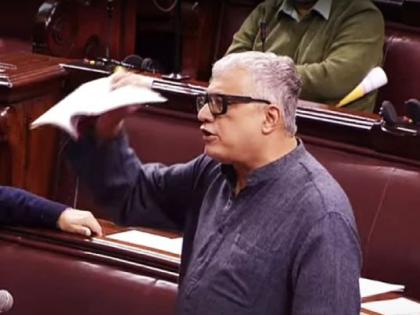 Suspension of trinamool congress MP Derek O'Brien; Threw the rulebook in the Rajya Sabha | Derek O'Brien: तृणमूलचे खासदार डरेक ओब्रायन यांचे निलंबन; राज्यसभेत रूलबुक फेकले