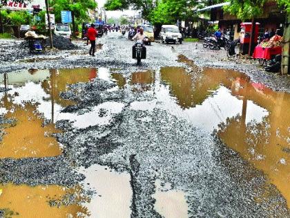 potholes in Roha taluka roads | रोहा तालुक्यातील रस्त्यांची चाळण