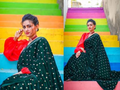 'Rang Maza Vegla' fame Deepa aka Reshma Shinde's saree look goes viral | 'रंग माझा वेगळा' मालिकेतील दीपाच्या साडीतल्या नव्या लूकनं चाहत्यांना घातली भुरळ