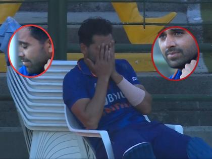 India vs South Africa : Heart goes out to Deepak Chahar, He was crying after the India loss to South Africa by 4 runs, See pic  | Deepak Chahar Crying : दीपक चहरनं विजयासाठी सर्व प्रयत्न केले, पण भारताच्या पराभवानंतर त्याला अश्रू अनावर झाले, Photo Viral 