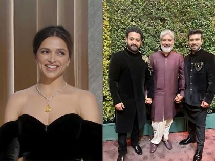 oscar awards 2023 deepika padukone reveals oscars red carpet look | Oscar Awards 2023: ऑस्करच्या रेड कार्पेटवर भारतीय सेलिब्रिटींचा जलवा; दीपिका पादुकोण ते आरआरच्या टीमचा लूक चर्चेत