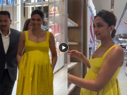 Deepika Padukone s pregnancy glow Baby bump seen in green one piece Video viral  | दीपिकाचा प्रेग्नंसी ग्लो! पिवळ्या वनपीसमध्ये दिसतेय खूपच सुंदर; Video व्हायरल