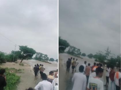 Manar Dam overflows; Akola-Hyderabad highway blocked due to flooding of Manyad river in Nanded | माणार धरण ओव्हरफ्लो; नांदेडमध्ये मन्याड नदीच्या पुरामुळे अकोला-हैदराबाद महामार्ग ठप्प