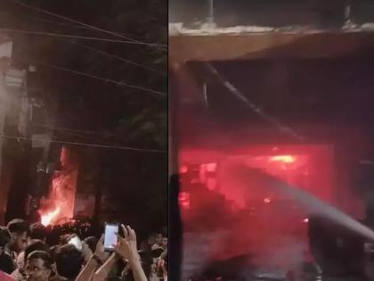 Massive fire at girls hostel in Mukharji nagar Delhi; 35 girls trapped, rescued | दिल्लीत गर्ल्स हॉस्टेलला भीषण आग; ३५ मुली अडकलेल्या, सुटका