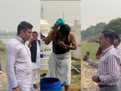 Reply to BJP MP Pravesh Varma! Delhi officer took bath with Yamuna water, also uploaded video | भाजप खासदाराला दिल्लीचा अधिकारी भिडला! यमुनेच्या पाण्याने अंघोळ केली, व्हिडीओही टाकला