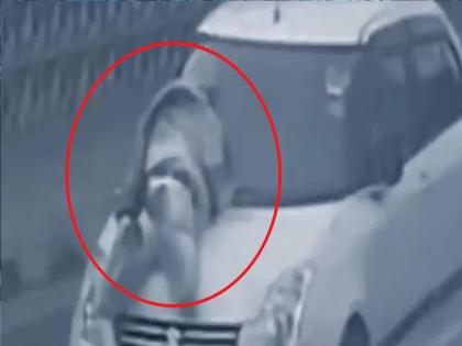 delhi accident video: First hit, then took on bonnet and dragged for half a km; Video Viral... | आधी धडक दिली, नंतर तरुणाला बोनेटवर घेऊन अर्धा किमी ओढत नेलं; धक्कादायक Video व्हायरल...