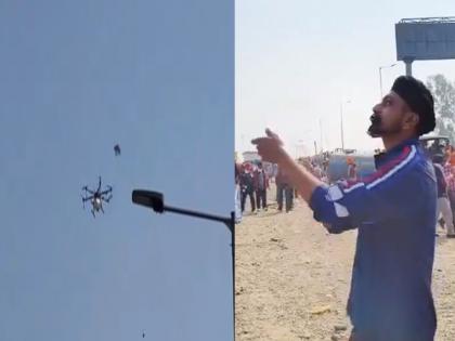 farmers protest at shambhu border You will be amazed to see the fight of drones with the help of kites, the 'Deshi Jugad' of farmers Watch the VIDEO | पतंगाच्या सहाय्यानं ड्रोनचा सामना, शेतकऱ्यांचा 'देशी जुगाड' पाहून थक्क व्हाल! पाहा VIDEO