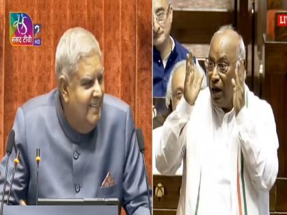 'She's like your daughter', Jagdeep Dhankhad interrupted when Mallikarjun Kharge called Nirmala Sitharaman 'Mataji' | 'त्या तुमच्या मुलीसारख्या आहेत', खरगेंनी सितारामन यांना 'माताजी' म्हटल्यावर धनखड यांनी रोखले