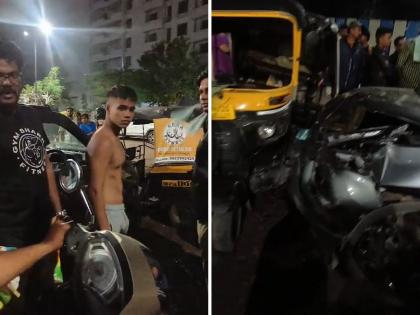 Drunk and drive again in Pune? A speeding car overturned a rickshaw in Dhanori area  | पुण्यात पुन्हा ड्रंक अँड ड्राईव्ह? धानोरी परिसरात भरधाव कारने रिक्षाला उडवले 