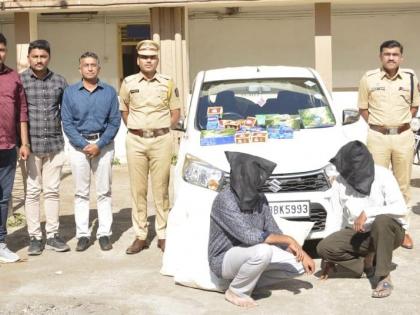 A trap is laid smugglers are trapped 5 lakh Gutkha car seized | सापळा रचला, तस्कर अडकले; ५.४४ लाखांचा गुटखा, कार जप्त 