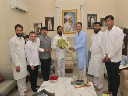 Chief Minister Eknath Shinde's visit at Chhatrapati Sambhaji Raje's residence | दिल्लीत एकनाथ शिंदे अन् संभाजीराजेंची भेट; मराठा आरक्षणासह विविध विषयांवर झाली चर्चा