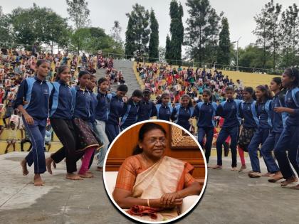 Presidential Election Results 2022 Draupadi Murmu 400 tribal boys and girls performed traditional dances to celebrate | द्रौपदी मुर्मू विजयासमिप; पुण्यात ४०० आदिवासी मुलांमुलींनी पारंपरिक नृत्य करत आनंदोत्सव