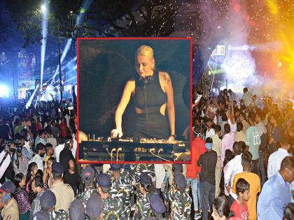 the sound of DJs during the Ganesh arrival procession in Rajarampuri In Kolhapur, The attraction of Russian DJs | कोल्हापुरात राजारामपुरीतील गणेश आगमन मिरवणुकीत डीजेचा दणदणाट, रशियन डीजेचे आकर्षण