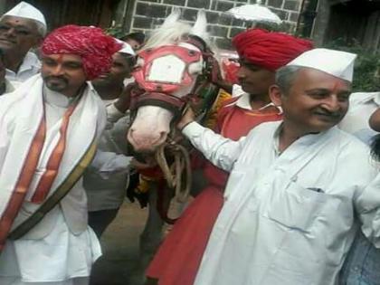 Pune : during dnyaneshwar maharaj palkhi celebration Horse dies | ज्ञानेश्वर माऊलींच्या हिरा अश्वाचा पुणे मुक्कामात मृत्यू