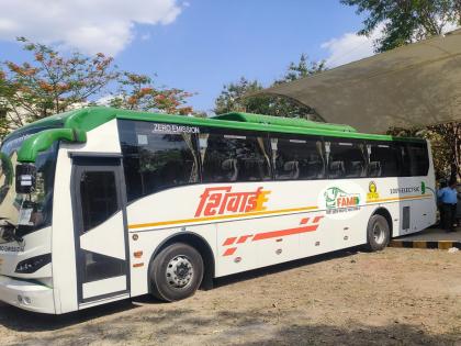 The wait is over! E-bus of 'ST' entered in Chhatrapati Sambhaji Nagar | प्रतीक्षा संपली! छत्रपती संभाजीनगरात ‘एसटी’ची ई-बस दाखल