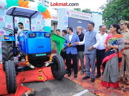 Only Rs 300 for ploughing 1 acre, country's first e-tractor registered in Thane, Transport Minister said... | एक एकर नांगरणीसाठी केवळ ३०० रुपये खर्च, देशातील पहिल्या ई- ट्रॅक्टरची ठाण्यात नोंदणी, परिवहन मंत्री म्हणाले... Only Rs 300 for ploughing 1 acre, country's first e-tractor registered in Thane, Transport Minister said... | एक एकर नांगरणीसाठी केवळ ३०० रुपये खर्च, देशातील पहिल्या ई- ट्रॅक्टरची ठाण्यात नोंदणी, परिवहन मंत्री म्हणाले...