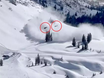 Trending, horrible Video! Two helicopters crashed at the same time america Utah; Skiers rescued in the snow | Helicopters Crash: कधी पाहिला नसेल असा भयंकर Video! दोन हेलिकॉप्टर एकाच वेळी क्रॅश झाली