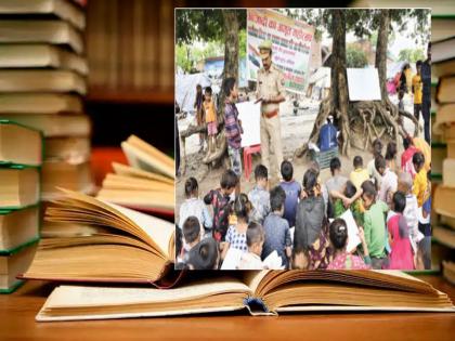 'Guruji in uniform' conducts open school under trees, police officer gives unique education to orphans | ‘वर्दीवाले गुरुजी’ झाडाखाली भरवतात खुली शाळा, पोलीस अधिकाऱ्याचे अनाथ मुलांना अनोखे विद्यादान