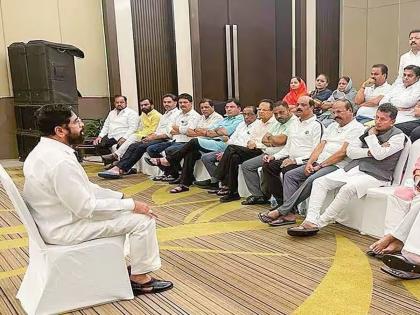 What is the reason? Eknath Shinde called meeting of Shivsena MLAs on Varsha; It will start shortly after Ajit pawar ncp crisis | कारण काय? एकनाथ शिंदेंनी बोलावली आमदारांची बैठक; थोड्य़ाच वेळात सुरु होणार