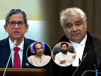 cji n v ramana asked harish salve about what is the use of party whip during shiv sena vs eknath shinde case | Eknath Shinde Vs Uddhav Thackeray: ...तर मग व्हीपला अर्थच काय? CJI रमणांचा हरिश साळवेंना थेट सवाल; शिंदे गटाची कोंडी!