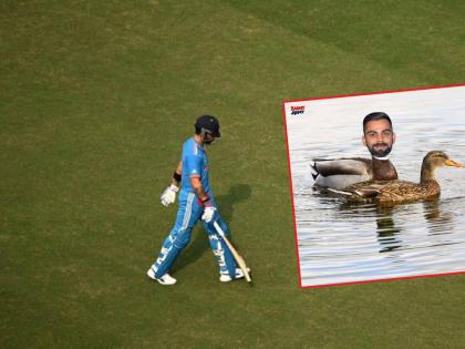 ICC ODI World Cup IND vs ENG Live : England's Barmy Army trolled Virat kohli after indian batter out on duck, Kohli equal Sachin Tendulkar duck record  | विराट कोहलीची सचिनच्या नकोशा विक्रमाशी बरोबरी, इंग्लंडच्या बार्मी आर्मीने मर्यादा ओलांडली