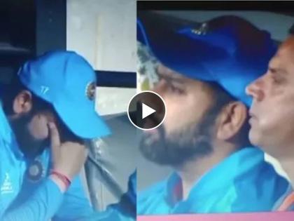 T20 World Cup, IND vs ENG : Head Coach Rahul Dravid consoles teary-eyed Rohit Sharma in heartbreaking scenes after India crash out, Video | T20 World Cup, IND vs ENG : पराभवाने रोहित शर्मा खचला, अश्रू अनावर! राहुल द्रविडने दिला धीर, Video 