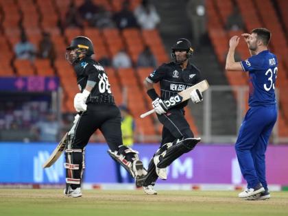 World Cup ENG vs NZ Live :  Rachin Ravindra & Devon Conway score century; Rachin became a New Zealand's fastest-ever men's ODI World Cup 100 - 82 balls | World Cup ENG vs NZ Live : भारतीय वंशाच्या राचिन रवींद्रने इतिहास रचला, डेव्हॉन कॉनवे पहिला शतकवीर ठरला