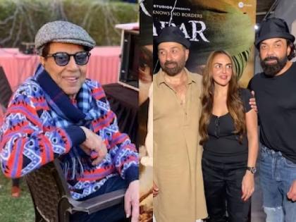 dharmendra is happy to see sunny esha and bobby together shared video on social media | सनी, ईशा अन् बॉबी यांना एकत्र पाहून भारावले धरम पाजी, सोशल मीडियावर केली पोस्ट