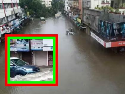 Flooded electric car takes the brunt of the damage, first time: The car will arrive at the workshop on Monday | पुरात बुडालेल्या इलेक्ट्रिक कारचे सर्वाधिक नुकसान, पहिलीच वेळ : सोमवारी कार वर्कशॉपमध्ये येणार