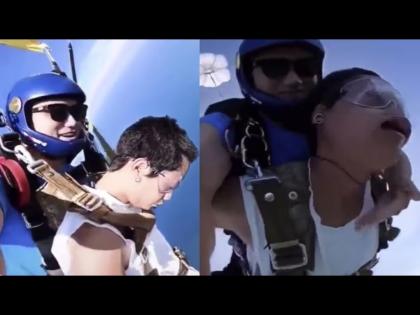 Viral Video : Main faint during paragliding accident mid air watch video | VIDEO : पॅराग्लायडिंगची अशीही भीती, ओरडला नाही थेट बेशुद्ध आणि मग...