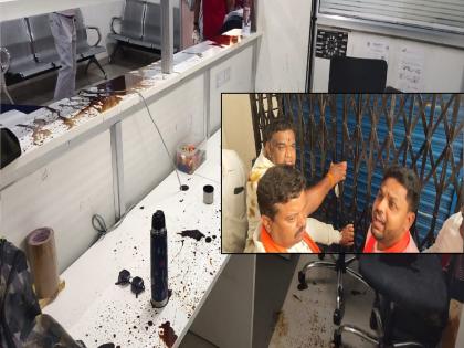 Private finance company office vandalized in Satara, Uddhavasena aggressive | साताऱ्यात खासगी फायनान्स कंपनी कार्यालयाची तोडफोड, उद्धवसेना आक्रमक