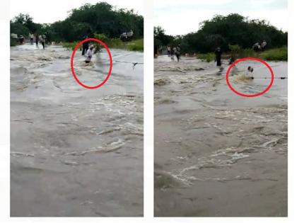 Divine supremacy! Farmer alive due to trapped in Bandhara after drawing in flood at Pathari | दैव बलवत्तर ! पुरात वाहून गेलेला शेतकरी बंधाऱ्यात अडकल्याने सुखरूप