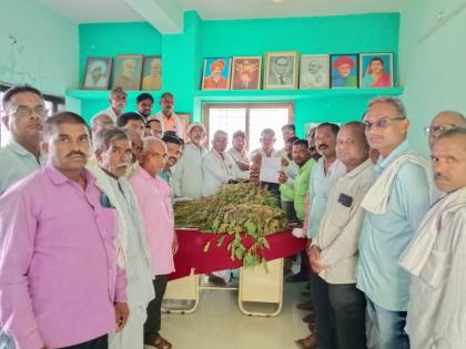 Parabhani: Soybean, cotton plants on the agriculture officer's table; Farmers aggressive for general Panchnama | Parabhani: कृषी अधिकाऱ्याच्या टेबलावर सोयाबीन, कापसाची झाडे; सरसकट पंचनाम्यासाठी शेतकरी आक्रमक