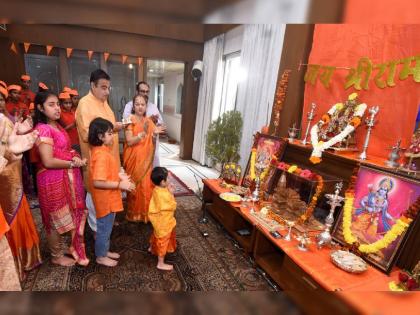 Gadkari worshiped Shri Ram, chanted Ram Nama from Ram Raksha | गडकरी यांनी केली श्रीरामांची पूजा, रामरक्षेतून रामनामाचा जप