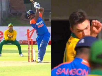 South Africa vs India 2nd T20I After two consecutive centuries Sanju Samson bags a duck Marco Jansen cleans up with a beauty | बॅक टू बॅक सेंच्युरी मॅन Sanju Samson च्या पदरी भोपळा; Marco Jansen नं केलं बोल्ड!