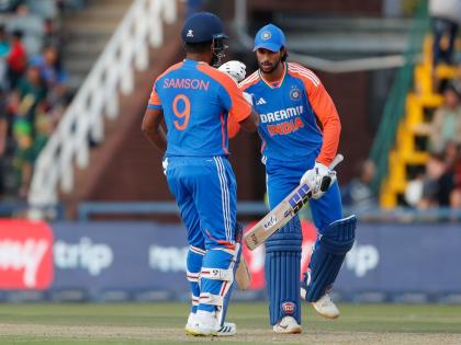 South Africa vs India 4th T20I Sanju Samson And Tilak Varma Hit One More Century And Set New Record In T20I | संजू सॅमसन अन् तिलक वर्मा दोघांची शतकं; टीम इंडियाच्या जोडीनं रचला खास विक्रम