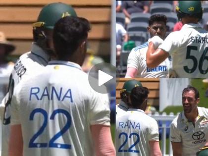 Australia vs India, 1st Test Day 2 I Bowl Faster Than You Mitchell Starc Sledges Harshit Rana Pacer Returns Favour With Hit On Helmet Watch Video | अन् Mitchell Starc नं भर मैदानात Harshit Rana ला दिली धमकी, नेमकं काय घडलं? पाहा व्हिडिओ