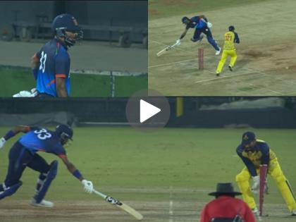 Syed Mushtaq Ali Trophy 2024 Baroda vs Tamil Nadu Match Vijay Shankar direct hit from the deep to run out Hardik Pandya Watch Video | विजय शंकरचा जबरदस्त थ्रो! हार्दिक पांड्याच्या तुफानी खेळीला लागला ब्रेक, पण... (VIDEO)